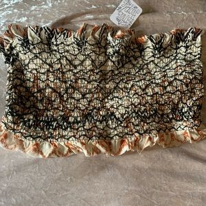 Free people earth toned crop top w/ skirt NWT.